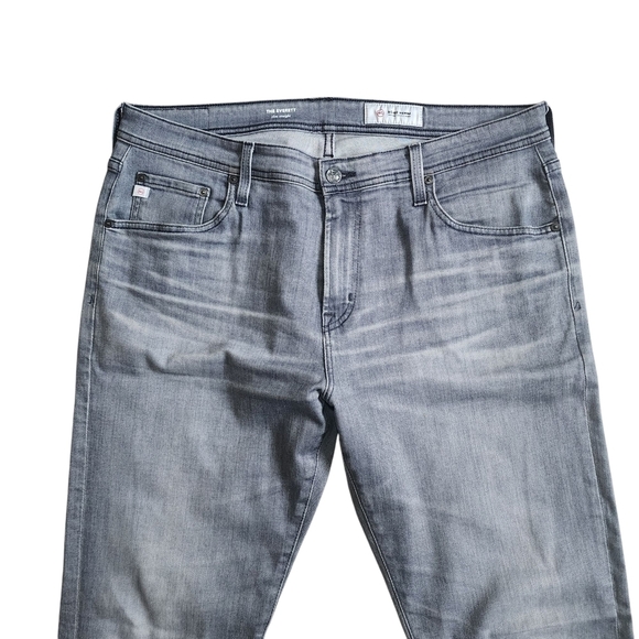 Ag Adriano Goldschmeid The Everett Slim Straight Gray Jeans - 36R - Picture 13 of 16